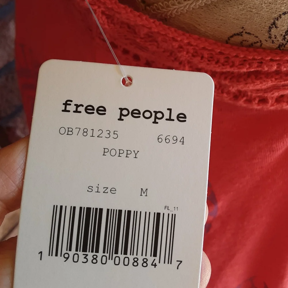 Free People NWT Printed Mandolin Tank in Poppy OB781235.